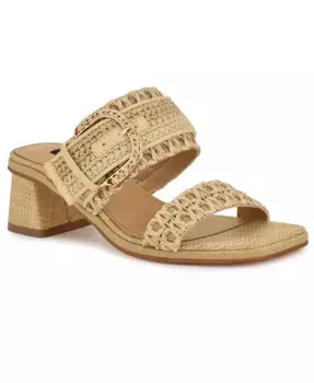 Женские сандалии Ebels на плетеном блок-каблуке Nine West, коричневый/бежевый