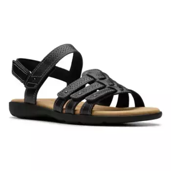 Женские сандалии Elizabelle Kay на плоской подошве Clarks, цвет black leather