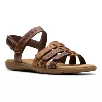 Женские сандалии Elizabelle Kay на плоской подошве Clarks, цвет brown multi leather