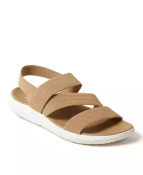 Женские сандалии Emilia на эластичной резинке с переплетенными ремешками Dearfoams, коричневый/бежевый