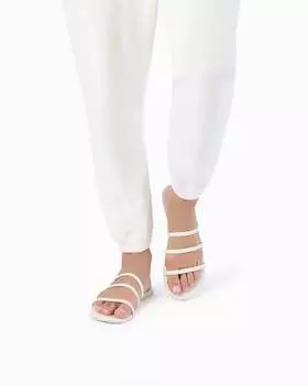 Женские сандалии Emma Leather в белом цвете TKEES