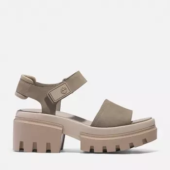 Женские сандалии Everleigh с ремешком на щиколотке Timberland, цвет Light Taupe Nubuck