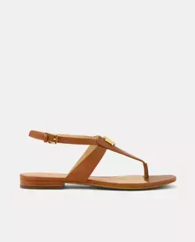 Женские сандалии Everley из кожи на плоской подошве с застежкой-пряжкой Lauren Ralph Lauren, цвет Cuero