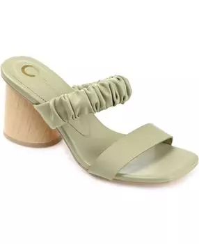 Женские сандалии Fayth со сборками Journee Collection, зеленый