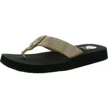 Женские сандалии Flamber Shimmer Man Made Thong Yellow Box, цвет tan