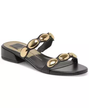 Женские сандалии Fresco с декором и двойными ремешками на низком квадратном каблуке Dolce Vita, черный