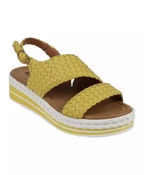 Женские сандалии Gallante на платформе с двойной ремешком и пяткой на пятке GC Shoes, желтый