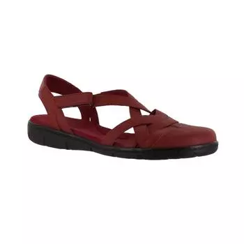 Женские сандалии Garrett из искусственной кожи с закрытым носком на плоской подошве Easy Street, красный