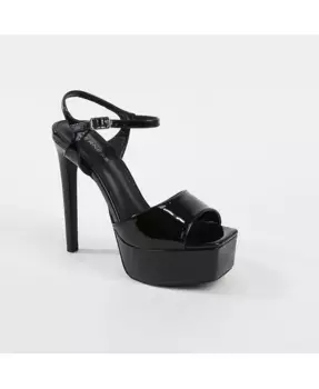 Женские сандалии Genevieve на платформе с лаковой отделкой BERNESS, черный