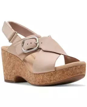 Женские сандалии Giselle Dove на клиновидной подошве Clarks, коричневый/бежевый