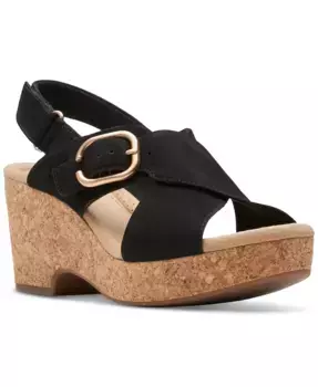 Женские сандалии Giselle Dove на клиновидной подошве Clarks, черный
