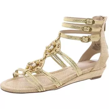 Женские сандалии-гладиаторы из искусственной кожи с отделкой Sam Edelman, цвет gold boa prt