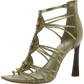 Женские сандалии-гладиаторы LAURA из искусственной кожи с открытым носком Sam Edelman, цвет gold boa prt