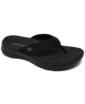 Женские сандалии GO Walk Flex Flip-Flop Thong от Finish Line Skechers, черный
