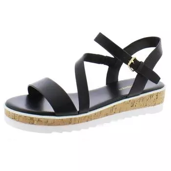 Женские сандалии Grandie из искусственной кожи с регулируемой танкеткой Marc Fisher, черный