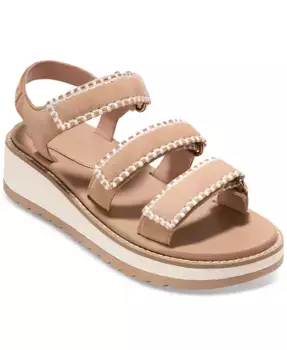 Женские сандалии Grandpro Daylin на платформе с тройными ремешками Cole Haan, коричневый/бежевый