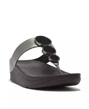 Женские сандалии Halo Bead-Circle Metallic Toe-Post с металлическим декором FitFlop, черный