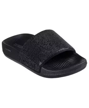 Женские сандалии Hyper Slide - светящиеся сланцы от Finish Line Skechers, черный