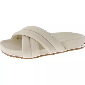 Женские сандалии INDRA с открытым носком и перекрещивающимися ремешками на плоской подошве DKNY, цвет bone