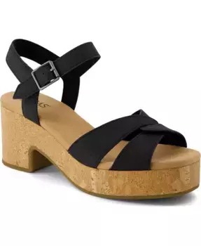 Женские сандалии Isla на платформе с открытым носком TOMS, черный