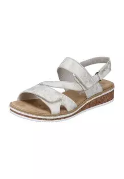 Женские сандалии из искусственной кожи с эффектом металлик rieker, цвет Beige Gold