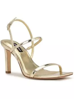 Женские сандалии из искусственной кожи с металлическим ремешком на пятке Nine West, золотой