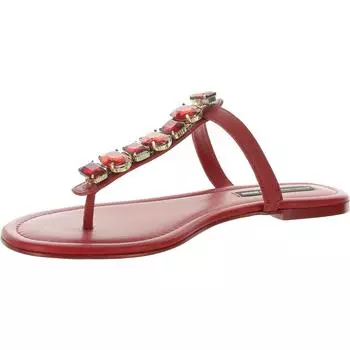 Женские сандалии из искусственной кожи с Т-образным ремешком Steve Madden, цвет red multi