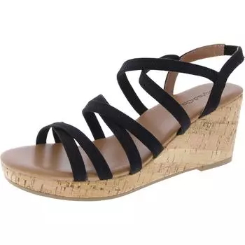 Женские сандалии из искусственной замши с ремешком на щиколотке Style & Co., цвет black microsuede