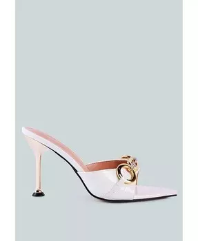 Женские сандалии из лакированной искусственной кожи Drippin Hot Croc London Rag, белый