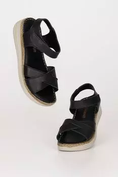 Женские сандалии из натуральной кожи с мягкой подошвой Black Heart 42235 GNDER(R), черный