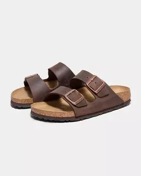 Женские сандалии из промасленного нубука Arizona Birkenstock, коричневый