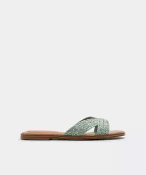 Женские сандалии из текстиля на плоской подошве с круглым носком Aldo, зеленый