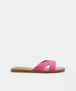 Женские сандалии из текстиля на плоской подошве с круглым носком Aldo, розовый