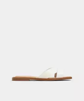 Женские сандалии из текстиля на плоской подошве с круглым носком Aldo, белый