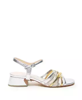 Женские сандалии Jackie с регулируемым ремешком и колокольчиками, серебристые Alterre, серебряный