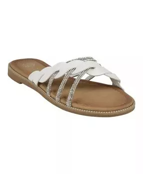Женские сандалии Jolie Strappy с декоративными ремешками Slip On Flat GC Shoes, белый