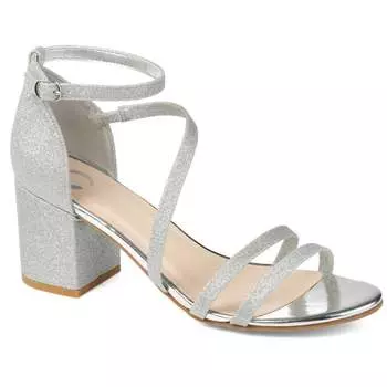 Женские сандалии Journee Bella с широким каблуком Journee Collection, серебряный
