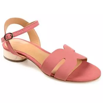 Женские сандалии Journee Signature из натуральной кожи Starlee с пряжкой и ремешком на щиколотке, розовый