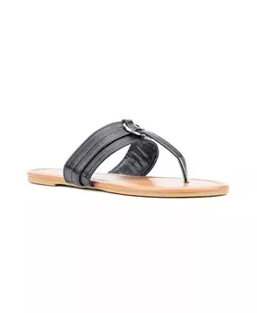 Женские сандалии Julianna с Т-образным ремешком и кольцом New York & Company, черный