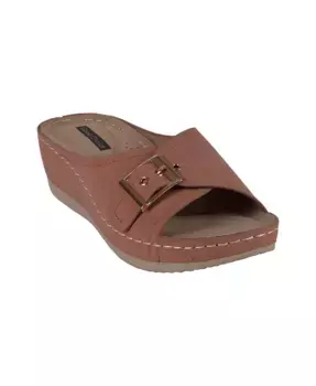 Женские сандалии Justina на удобном клине с пряжкой GC Shoes, оранжевый