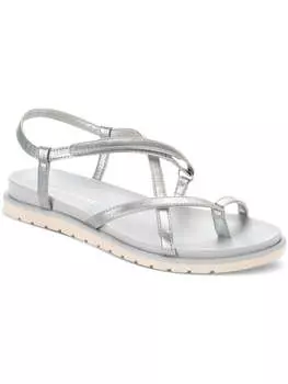 Женские сандалии Juune из искусственной кожи с открытым носком и открытой пяткой Sun + Stone, цвет silver smooth