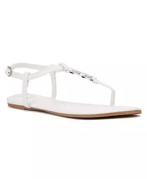 Женские сандалии Kaia с Т-образным ремешком и металлической фурнитурой New York & Company, белый