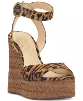 Женские сандалии Kamindi на платформе с ремешком на щиколотке Jessica Simpson, коричневый/бежевый