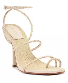 Женские сандалии Kaya на шпильке с соломенной отделкой Schutz, коричневый/бежевый