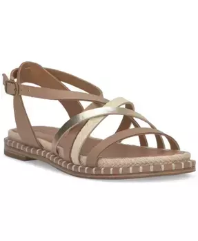 Женские сандалии Kielly Strappy Whipstitch на плоской подошве Lucky Brand, коричневый/бежевый