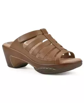 Женские сандалии-клоги Valencia на плоской подошве White Mountain, коричневый