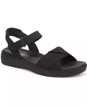 Женские сандалии Lane с открытым носком и ремешками, круглый мыс, моющиеся LifeStride, черный