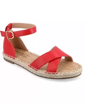 Женские сандалии Lyddia Espadrille на плоской подошве Journee Collection, красный