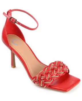 Женские сандалии Mabella с плетеной цепочкой Journee Collection, красный