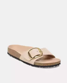 Женские сандалии Madrid Big Buckle на плоской подошве из кожи Birkenstock, цвет Nude
